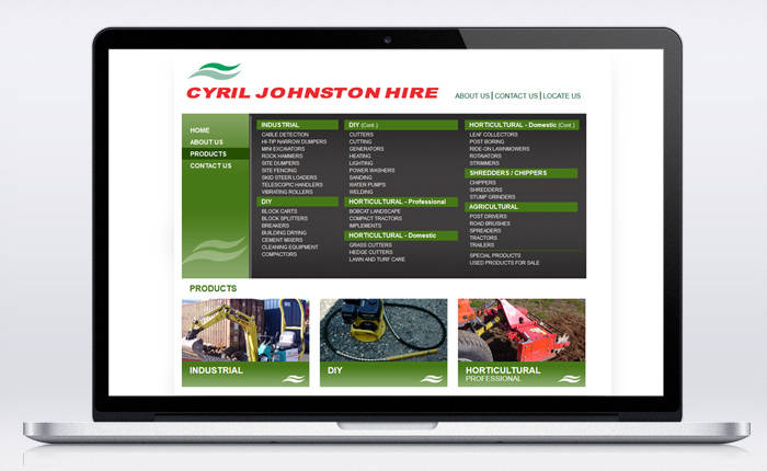 Cyril Johnston CJ Hire Website Laptop 01