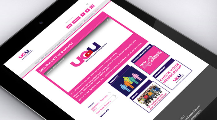 UCU Queen's Branch Website Tablet